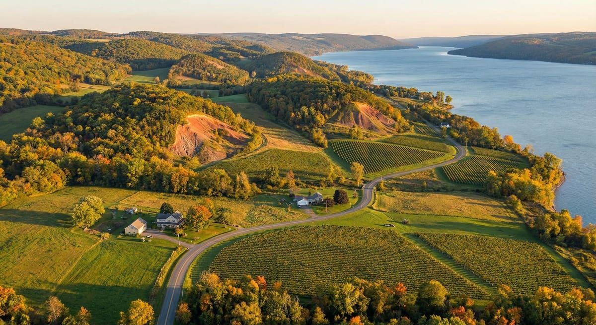Finger Lakes landscape showing glacial terrain